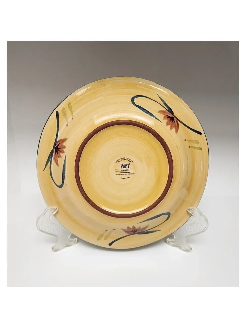 Pier 1 Elizabeth Hand Painted Multicolor Yellow Dinnerware Set